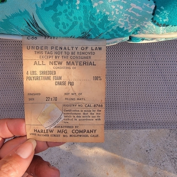 VINTAGE mcm chaise cushion - Picture 5 of 6